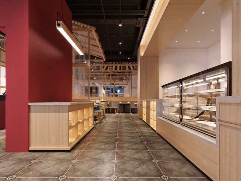 德陽燒烤店裝修色調要自然，地板防滑工作很重要
